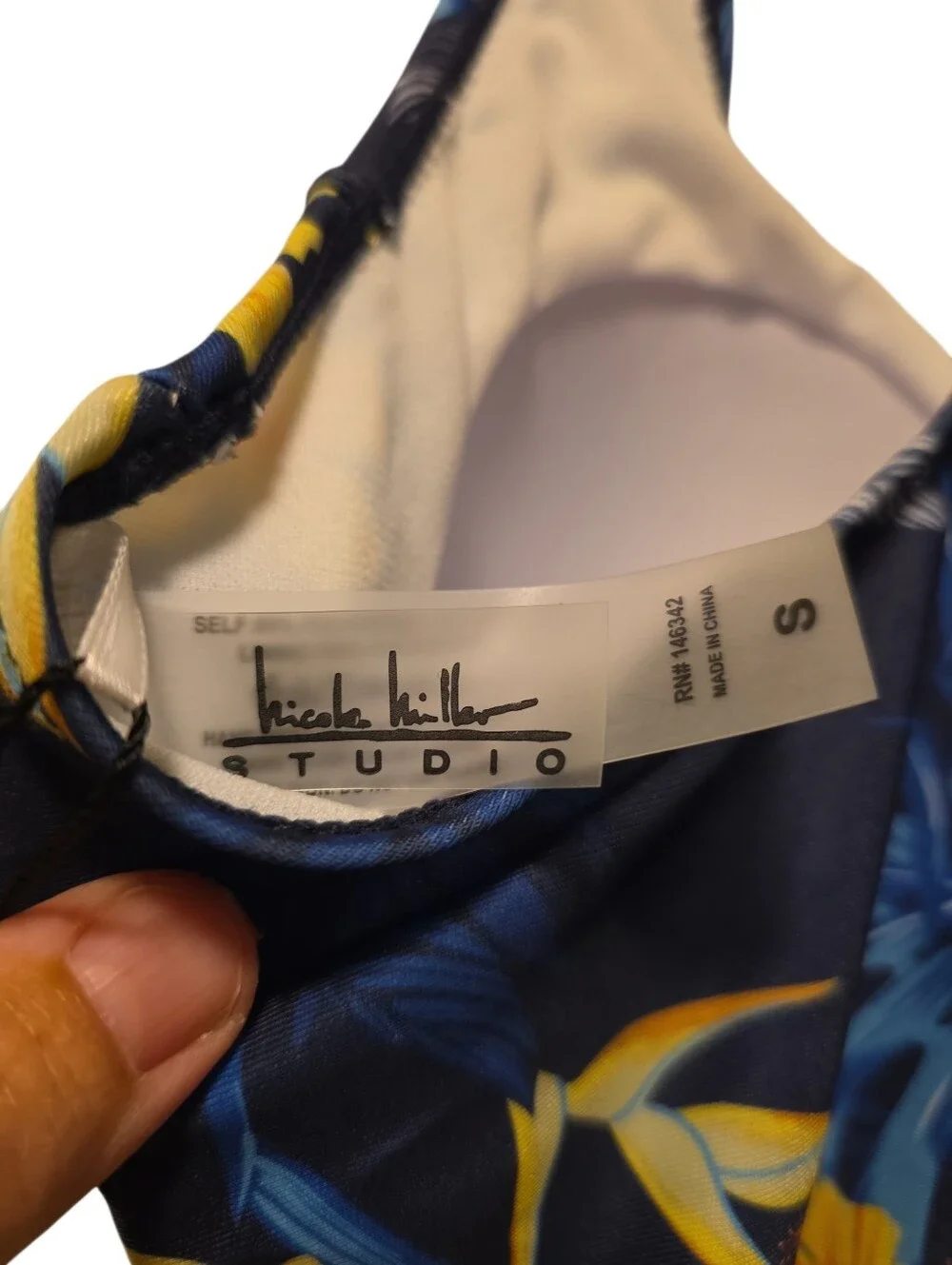 Nicole Miller, NWT, 1 Piece Bathing Suit W/Racer Back, Nautical Floral Print, Sm